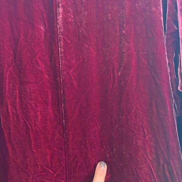 Eileen Fisher burgundy velvet tunic with pockets size petite large - Picture 5 of 8